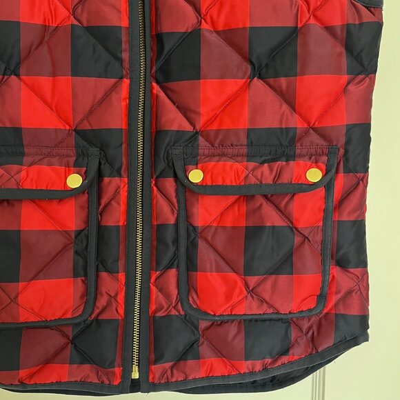 J. Crew Excursion Puffer Down Vest in Buffalo Check | Size XS - Picture 3 of 6